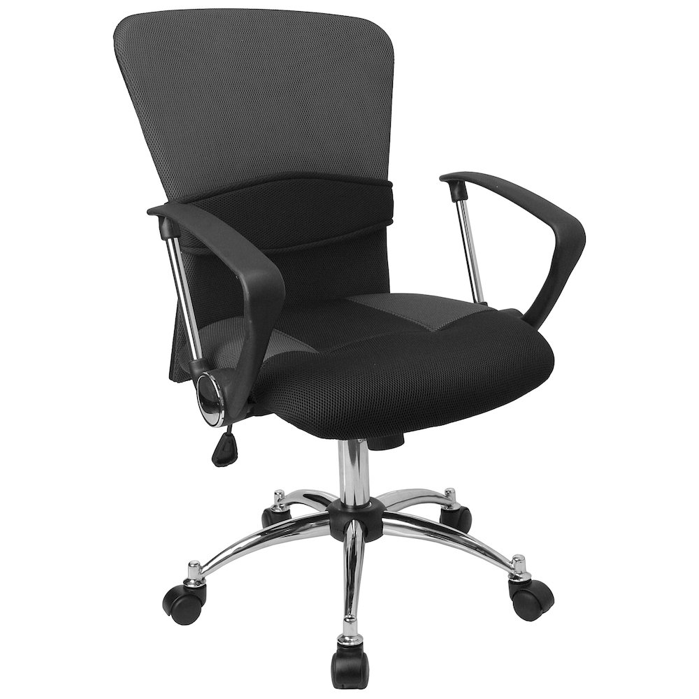 Mid-Back Grey Mesh Swivel Task Office Chair