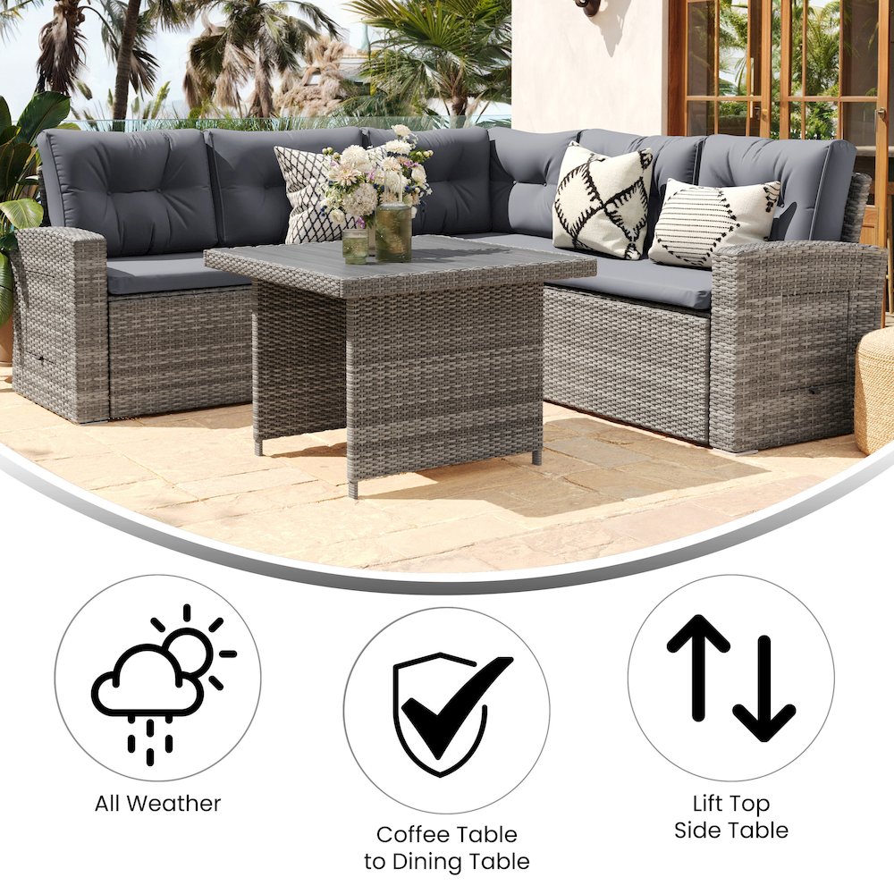 Gray Cushions/Gray Frame