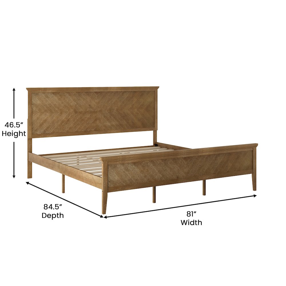 King Size Solid Wood Platform Bed Frame