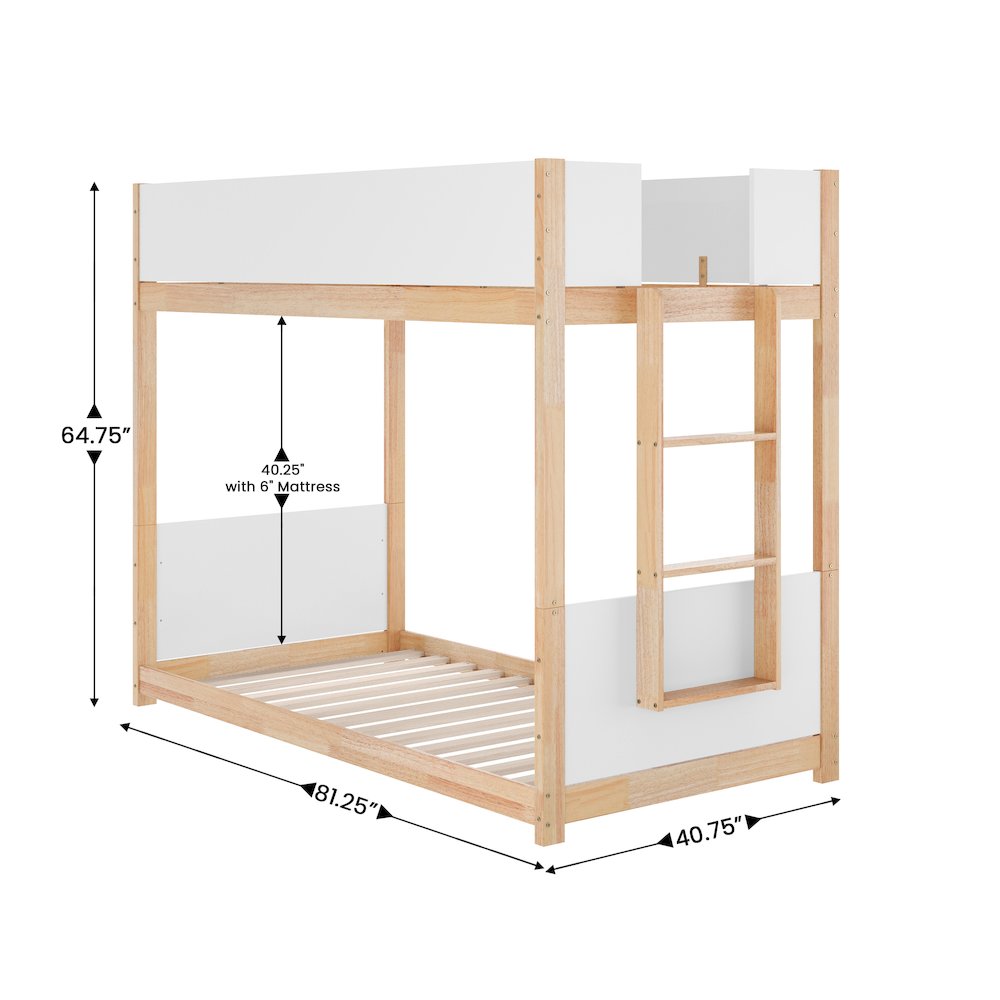 Convertible Solid Wood Bunk Bed Frame