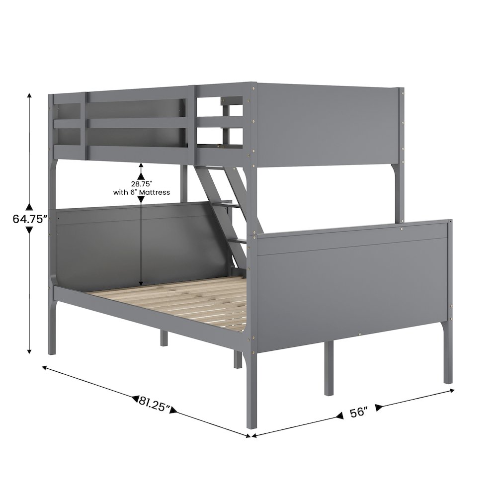 Convertible Slatted Solid Wood Bunk Bed Frame