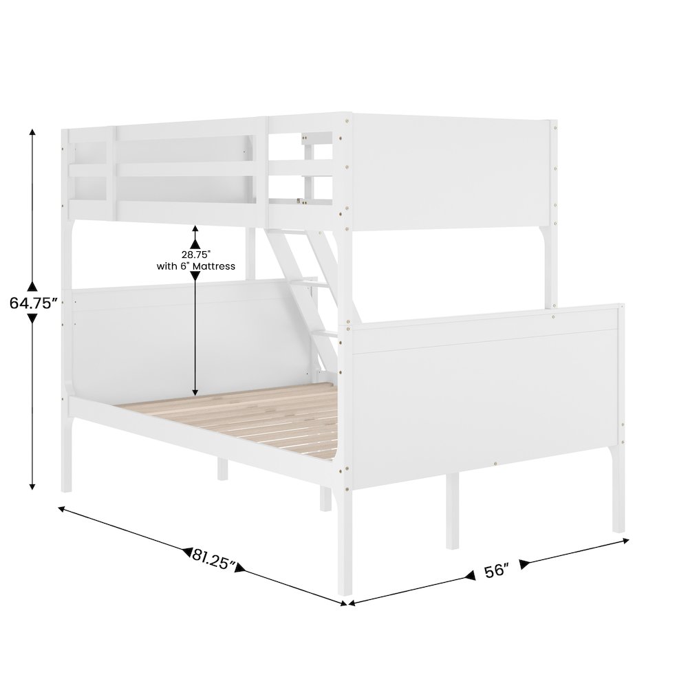 Convertible Slatted Solid Wood Bunk Bed Frame