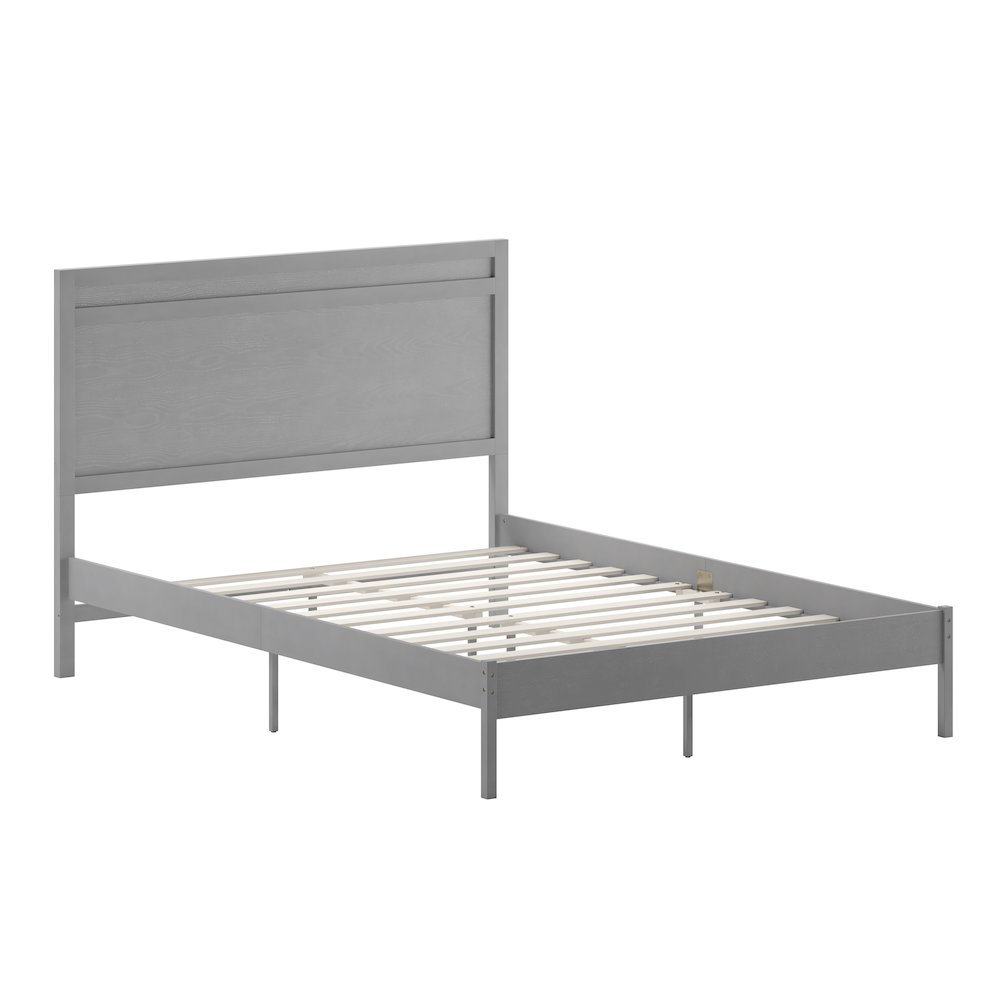 Modern Queen Size Wooden Platform Bed with Headboard