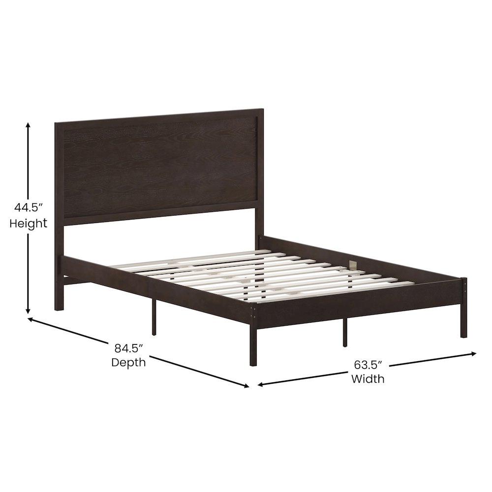 Modern Queen Size Wooden Platform Bed with Headboard