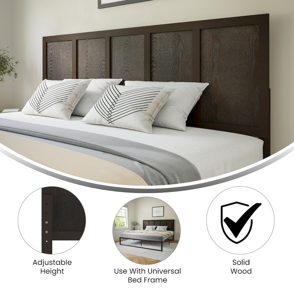 Contemporary King Size Raised Panel Headboard