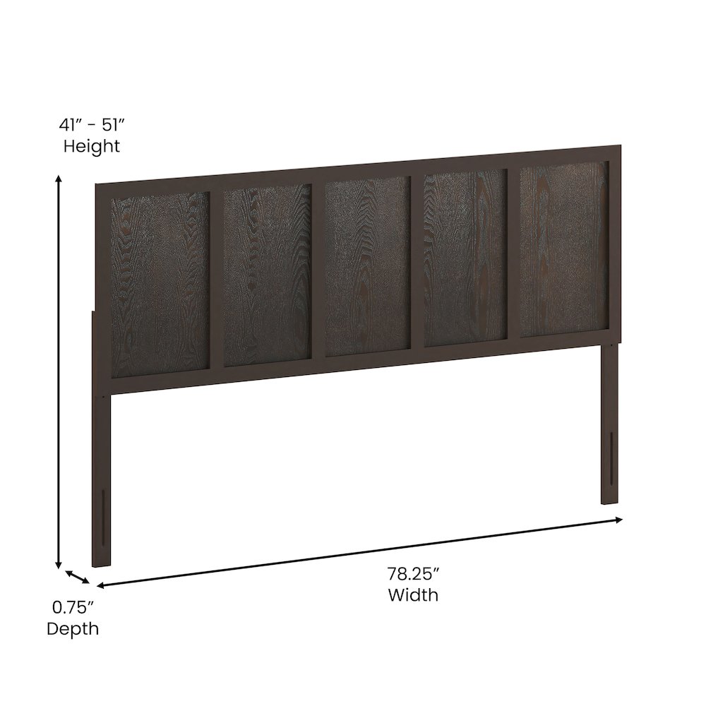 Contemporary King Size Raised Panel Headboard