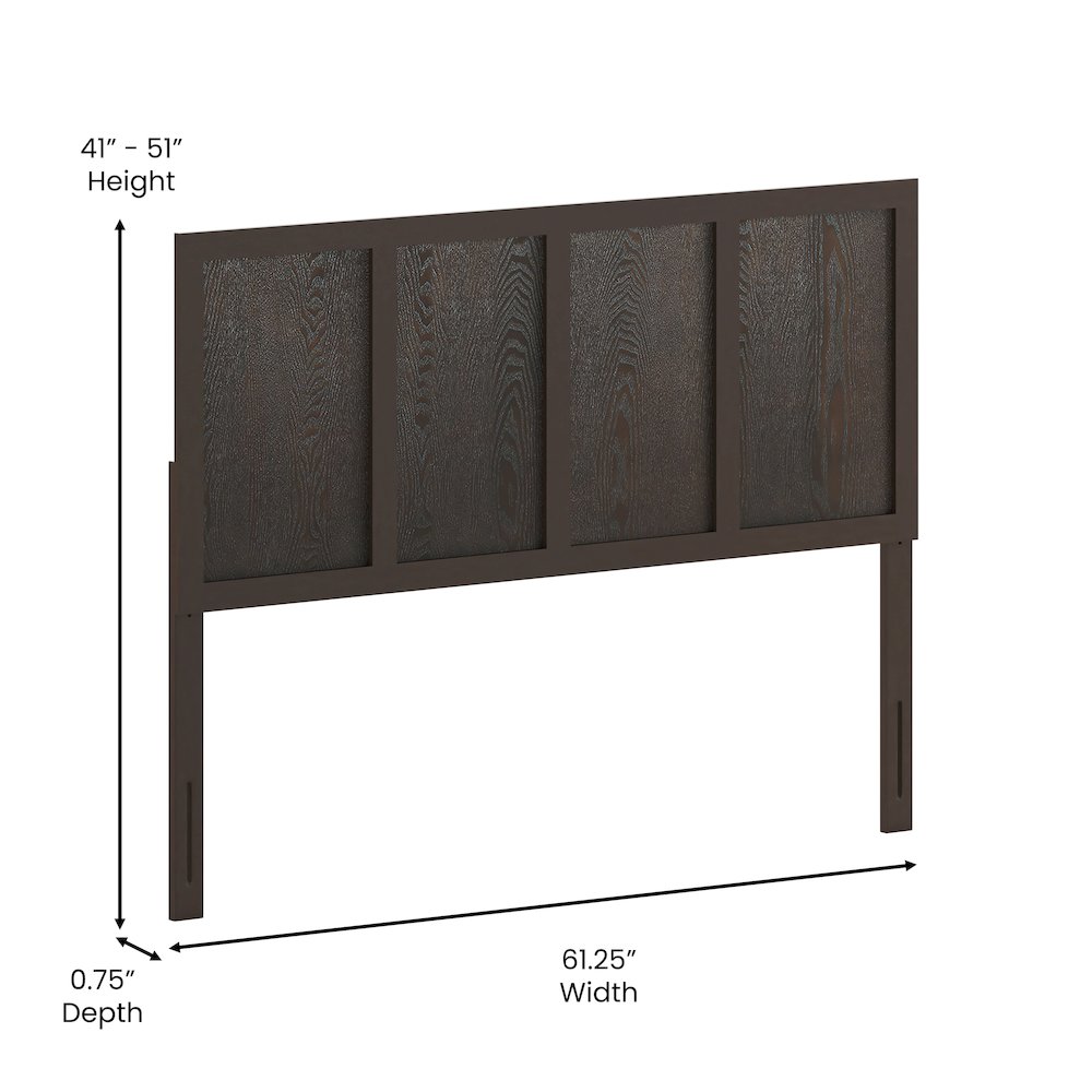 Contemporary Queen Size Raised Panel Headboard