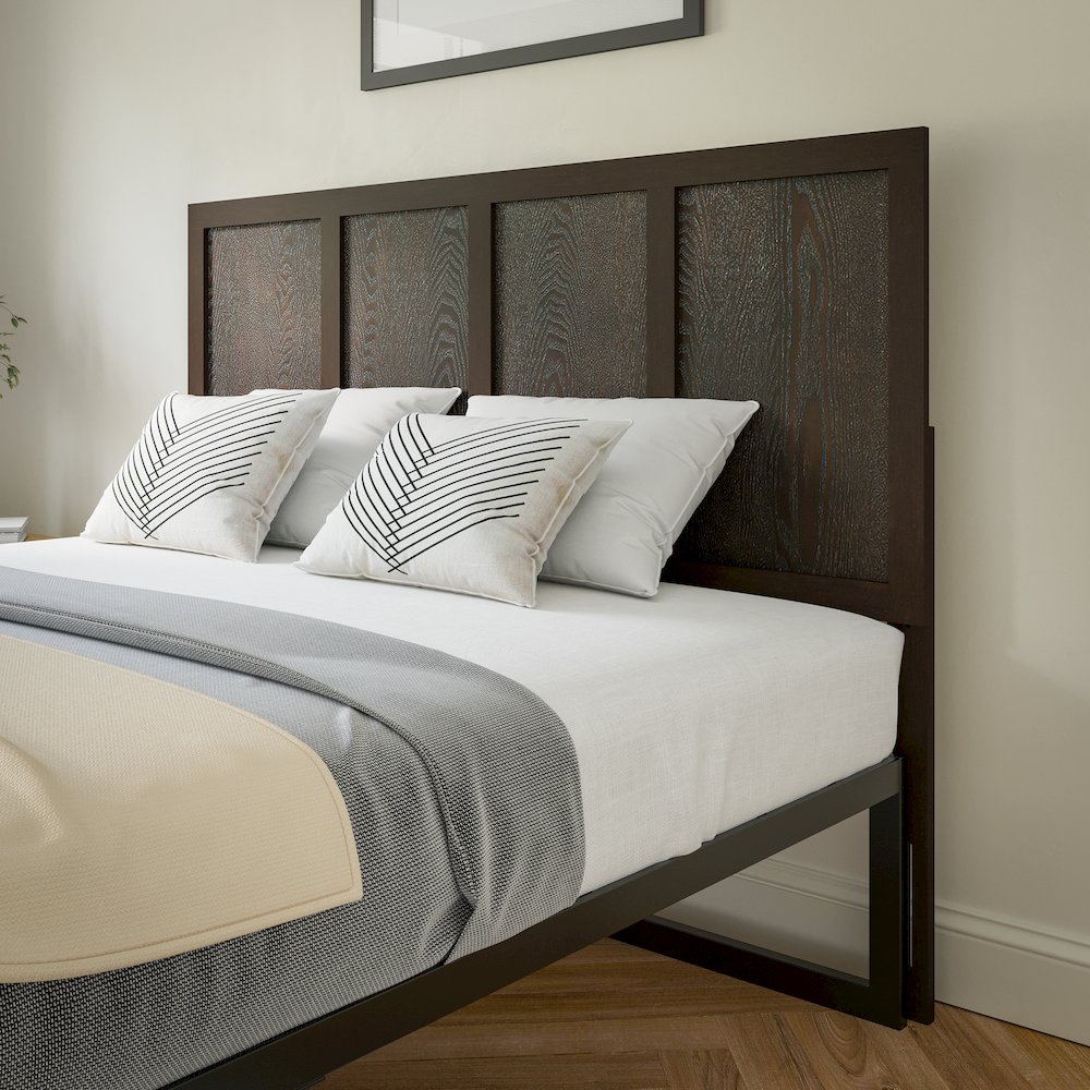 Contemporary Queen Size Raised Panel Headboard
