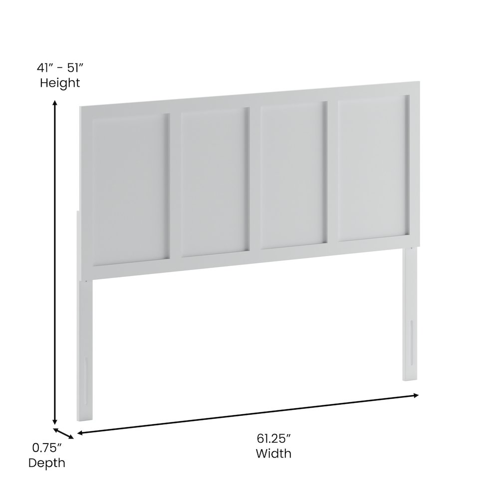 Contemporary Queen Size Raised Panel Headboard