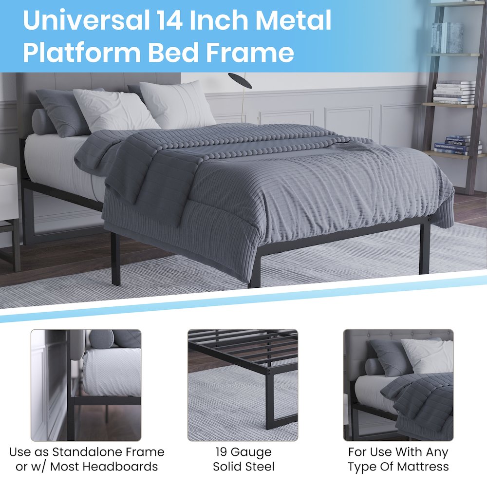 Universal 14 in Metal Platform Bed Frame – Twin