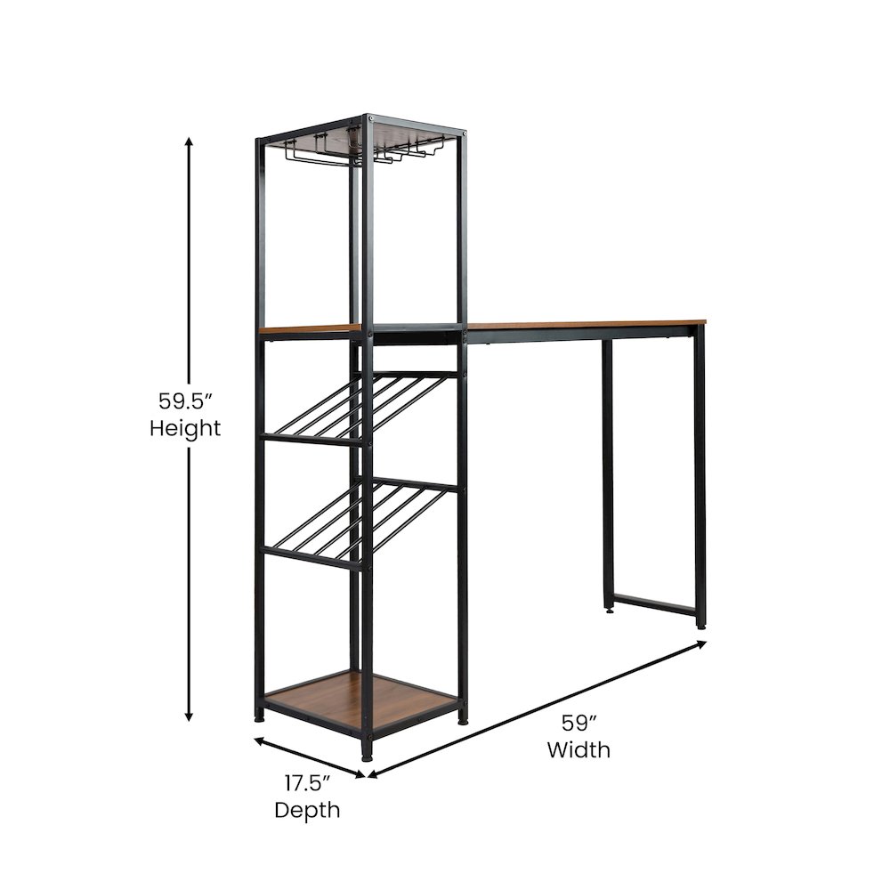 Modern Wine and Bar Table with Shelves