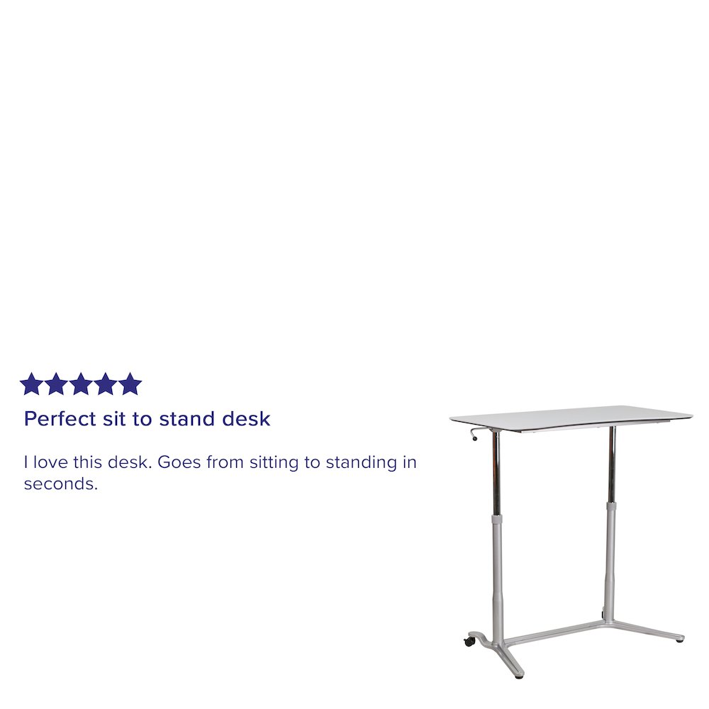 Stand-Up Light Gray Computer Desk