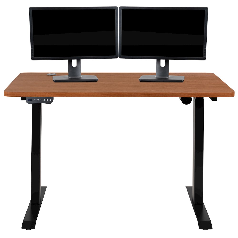 Electric Height Standing Desk – Table Top 48″ Wide – 24″ Deep (Mahogany)