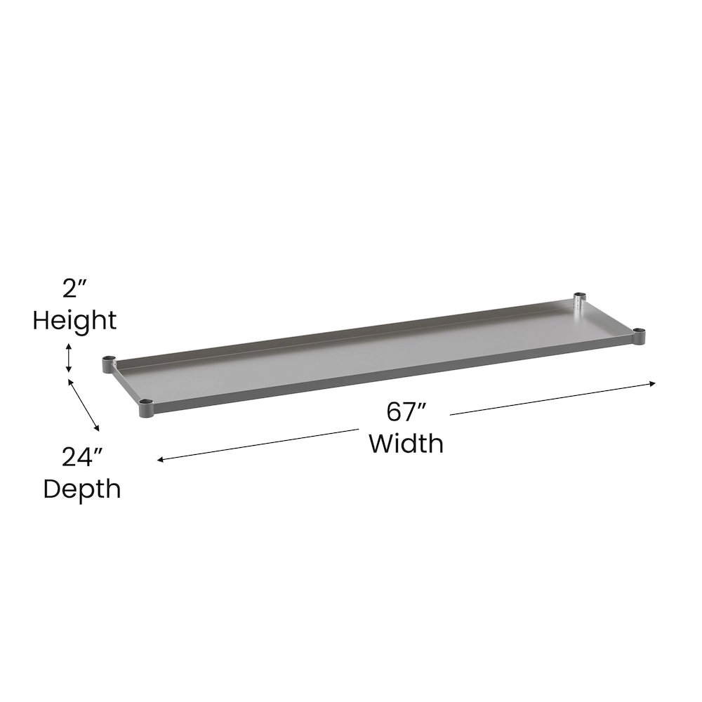 djustable Lower Shelf for 30″ x 72″ Stainless Steel Tables