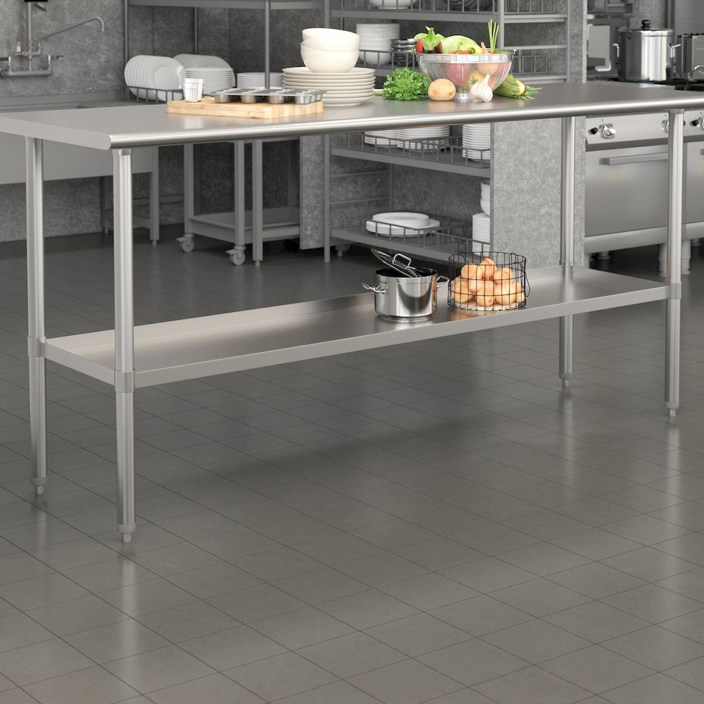 djustable Lower Shelf for 30″ x 72″ Stainless Steel Tables