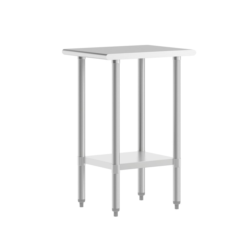 24×18 Portable Prep and Work Table with Top Shelf and Adjustable Undershelf