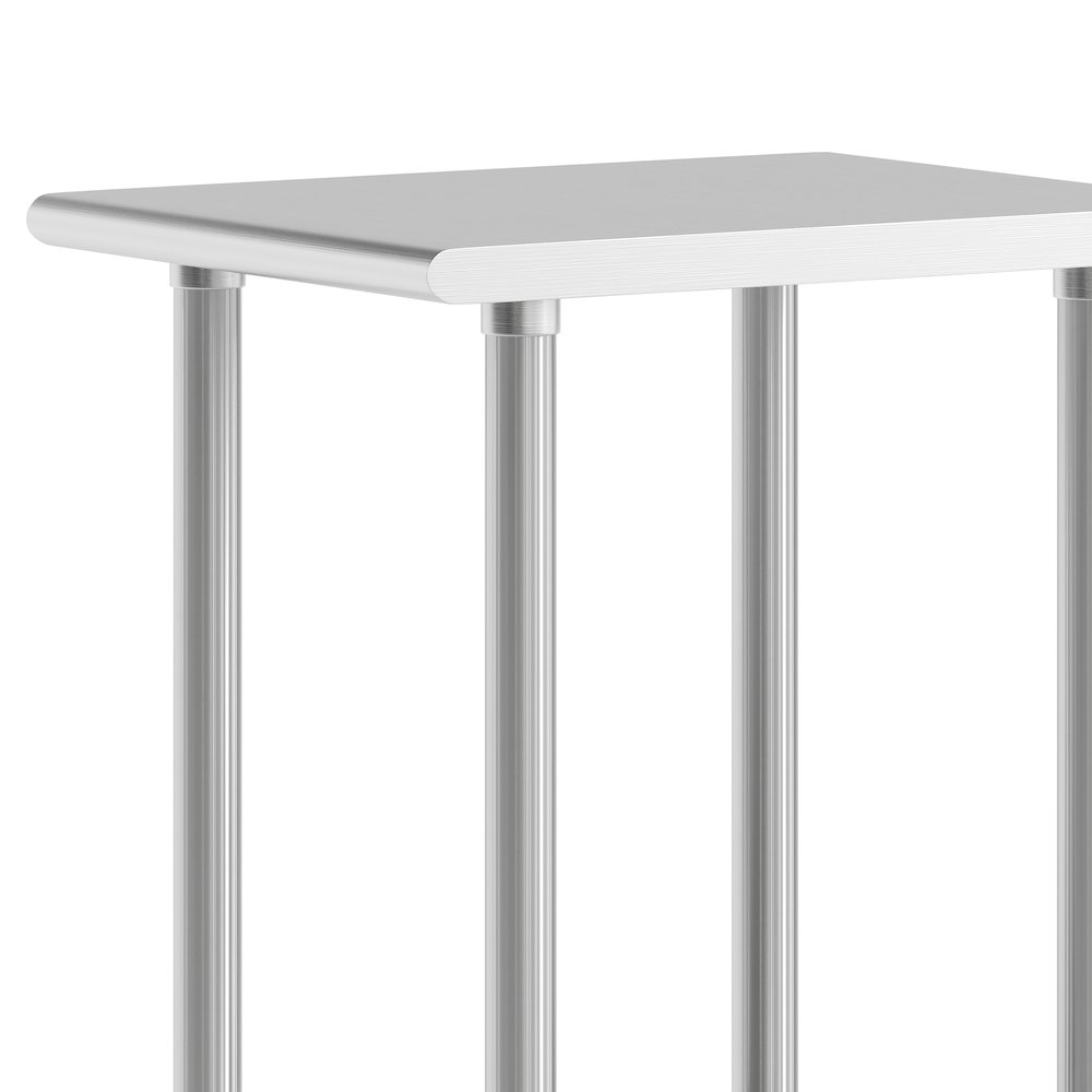 24×18 Portable Prep and Work Table with Top Shelf and Adjustable Undershelf