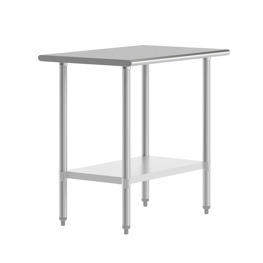 24×36 Portable Prep and Work Table with Top Shelf and Adjustable Undershelf