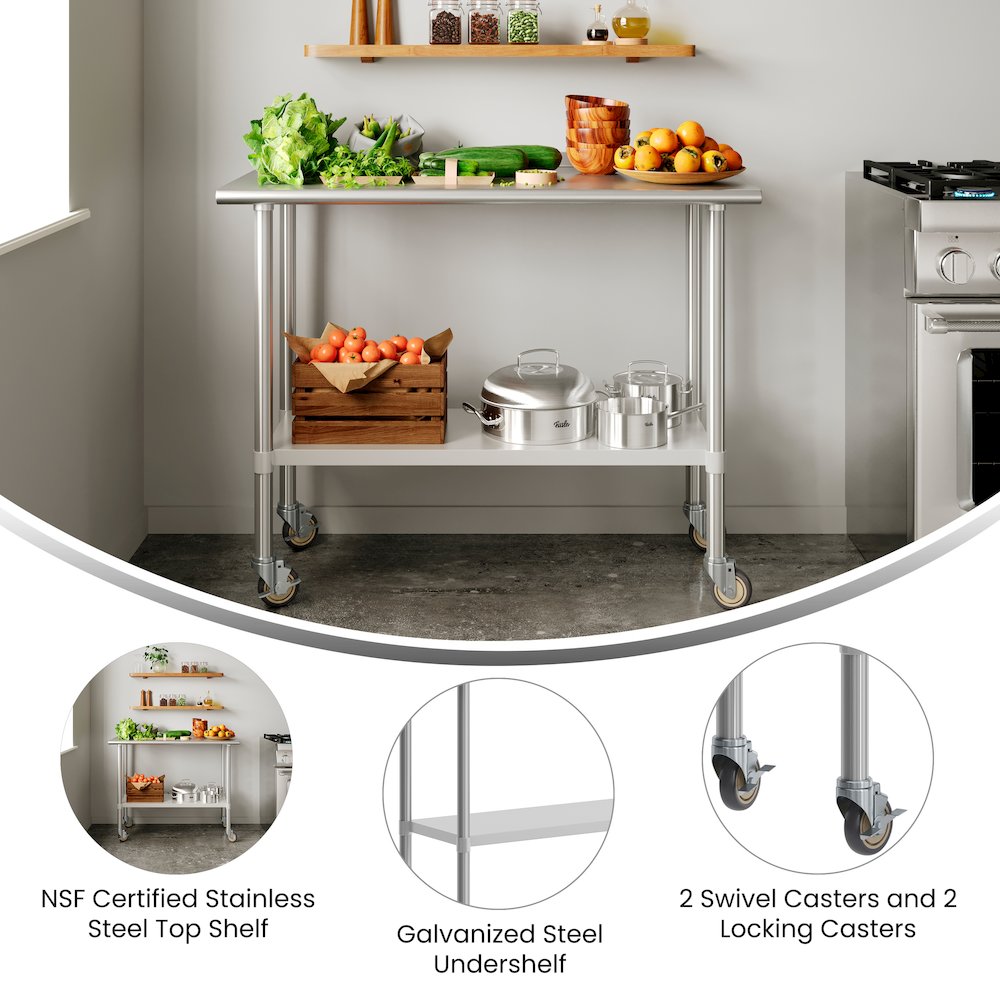 Undershelf and 4 Casters