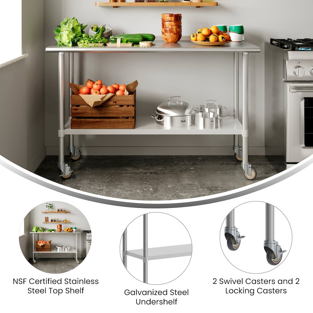 Undershelf and 4 Casters