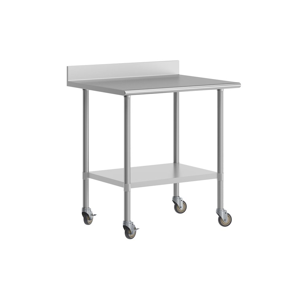 30″ x 36″ Prep and Work Table with Stainless Steel Top Shelf