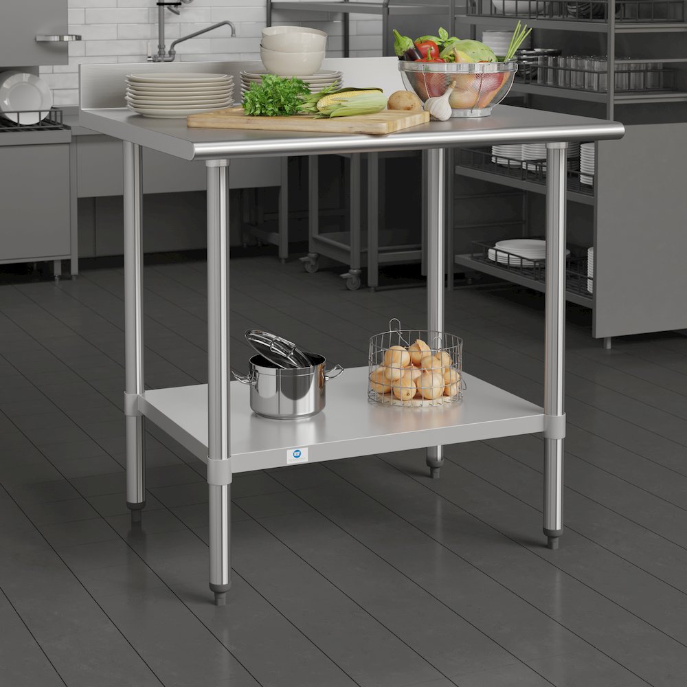 430 Stainless Steel 18 Gauge Kitchen Prep and Work Table
