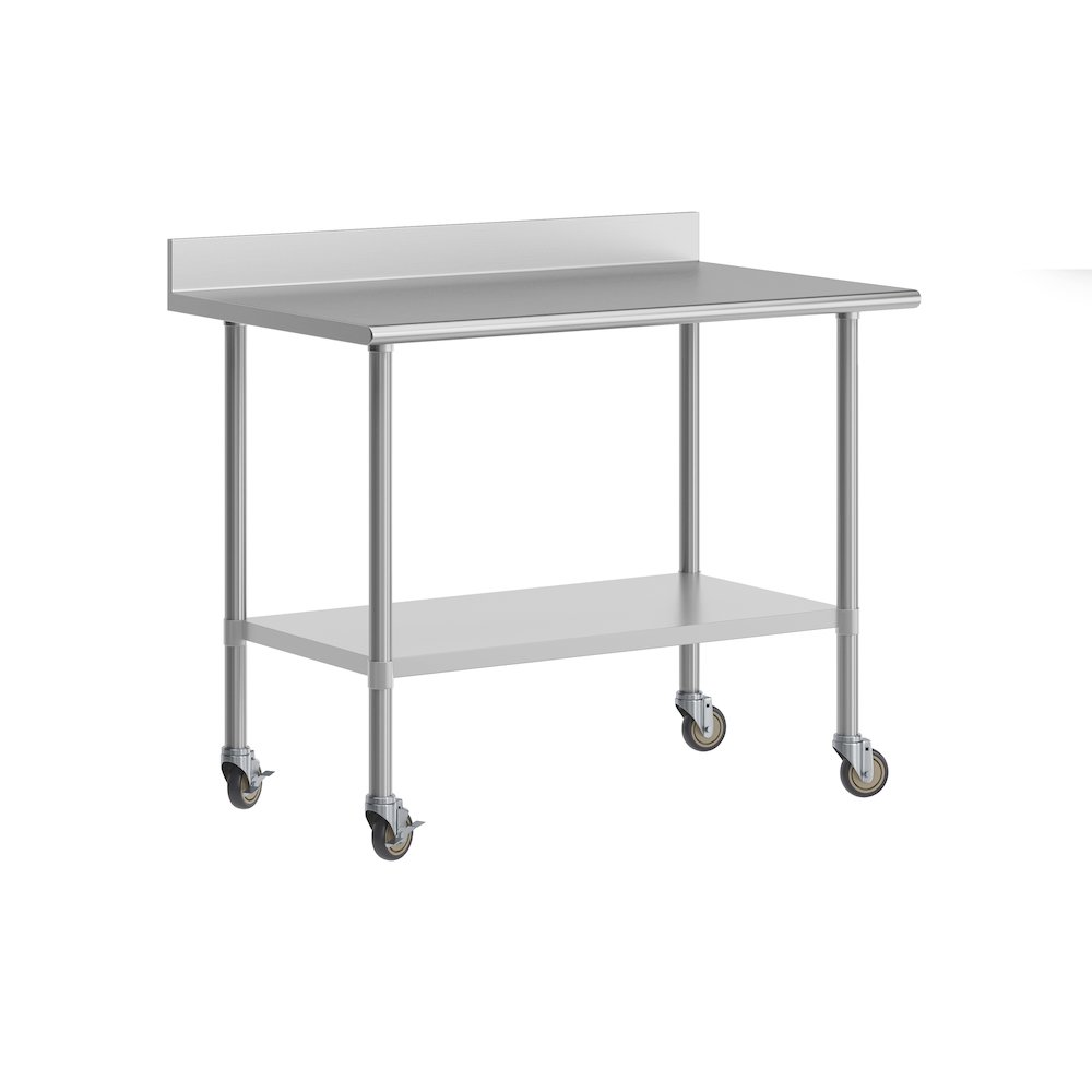 30″ x 48″ Prep and Work Table with Stainless Steel Top Shelf