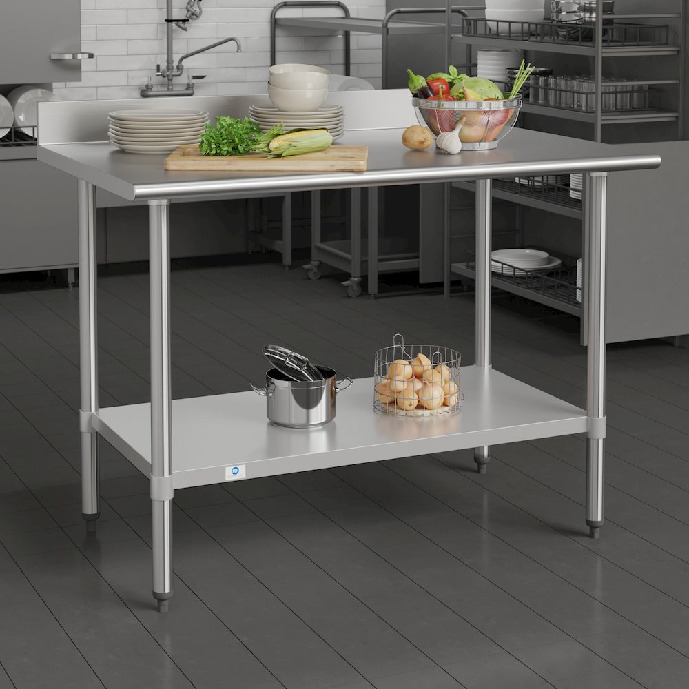 430 Stainless Steel 18 Gauge Kitchen Prep and Work Table