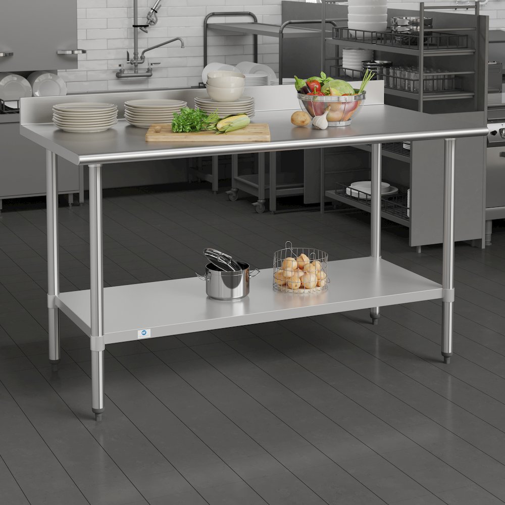 430 Stainless Steel 18 Gauge Kitchen Prep and Work Table