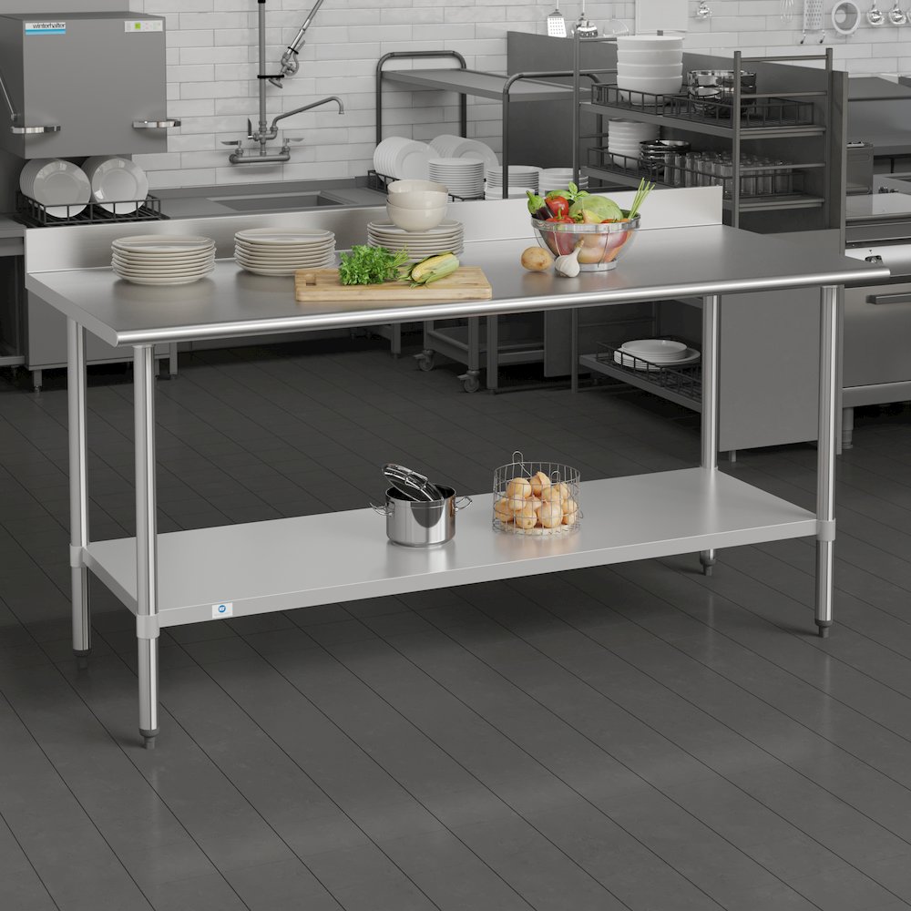 430 Stainless Steel 18 Gauge Kitchen Prep and Work Table