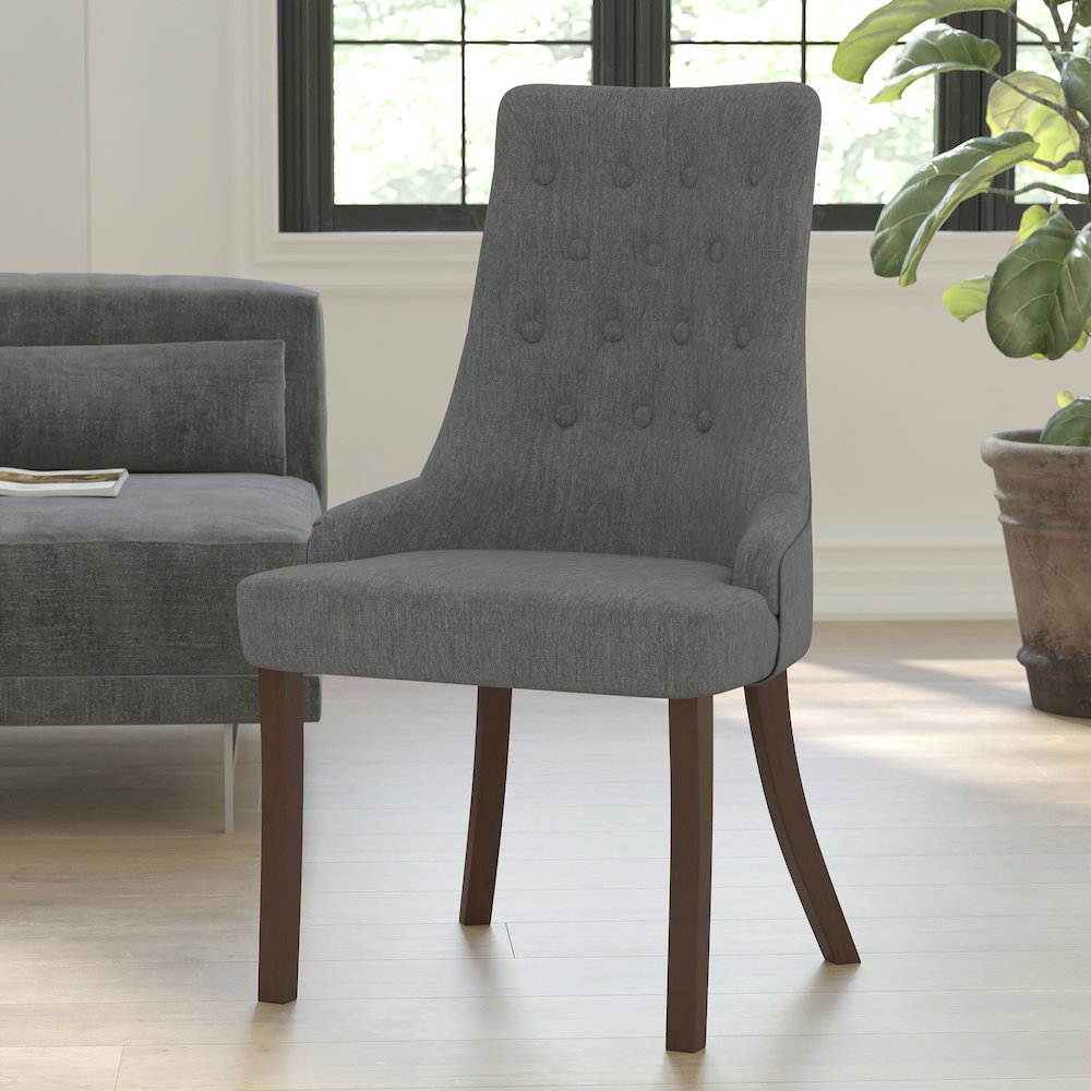 Paddington Gray Fabric Tufted Chair