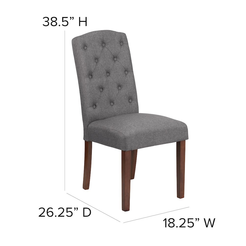 Grove Park Gray Fabric Tufted Parsons Chair