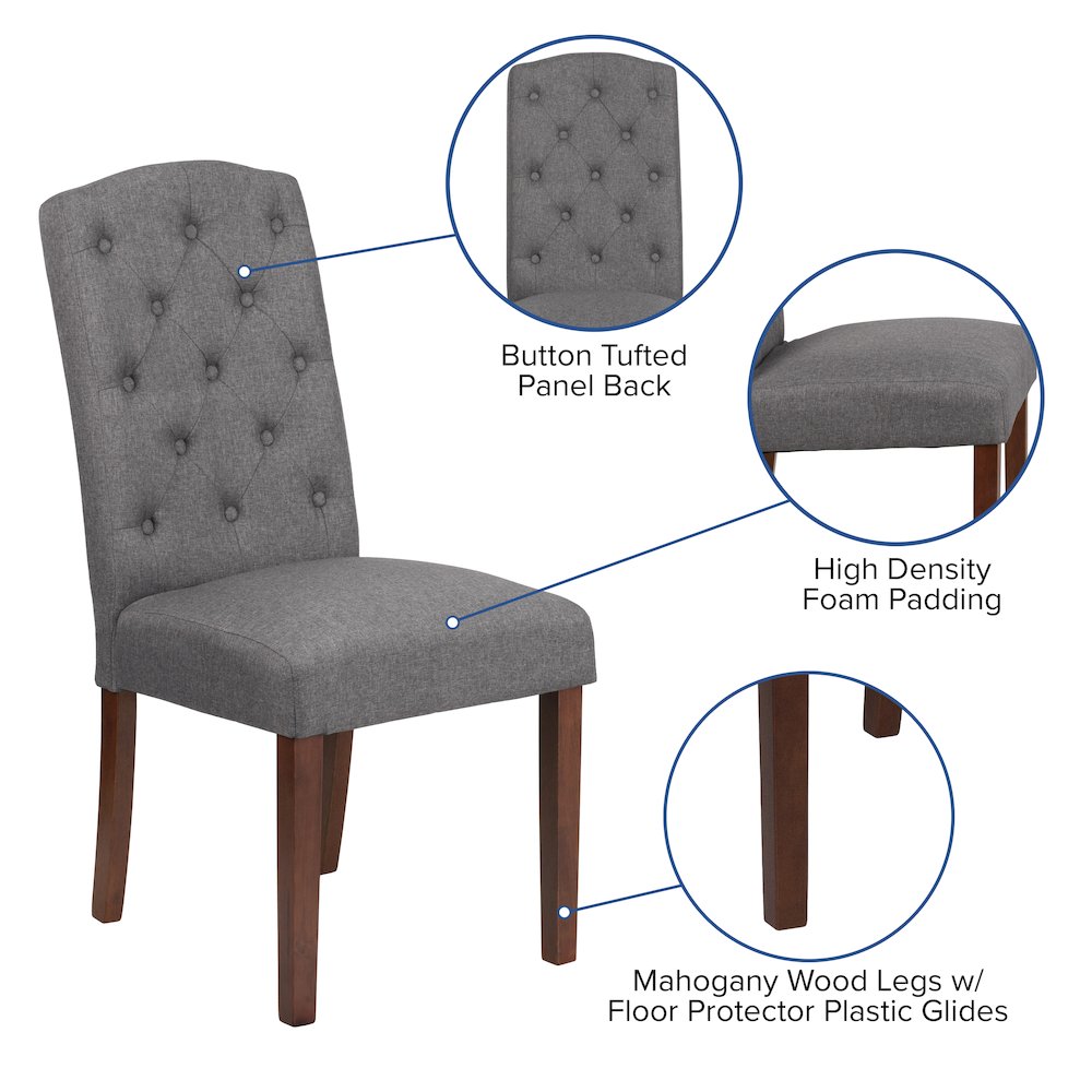 Grove Park Gray Fabric Tufted Parsons Chair