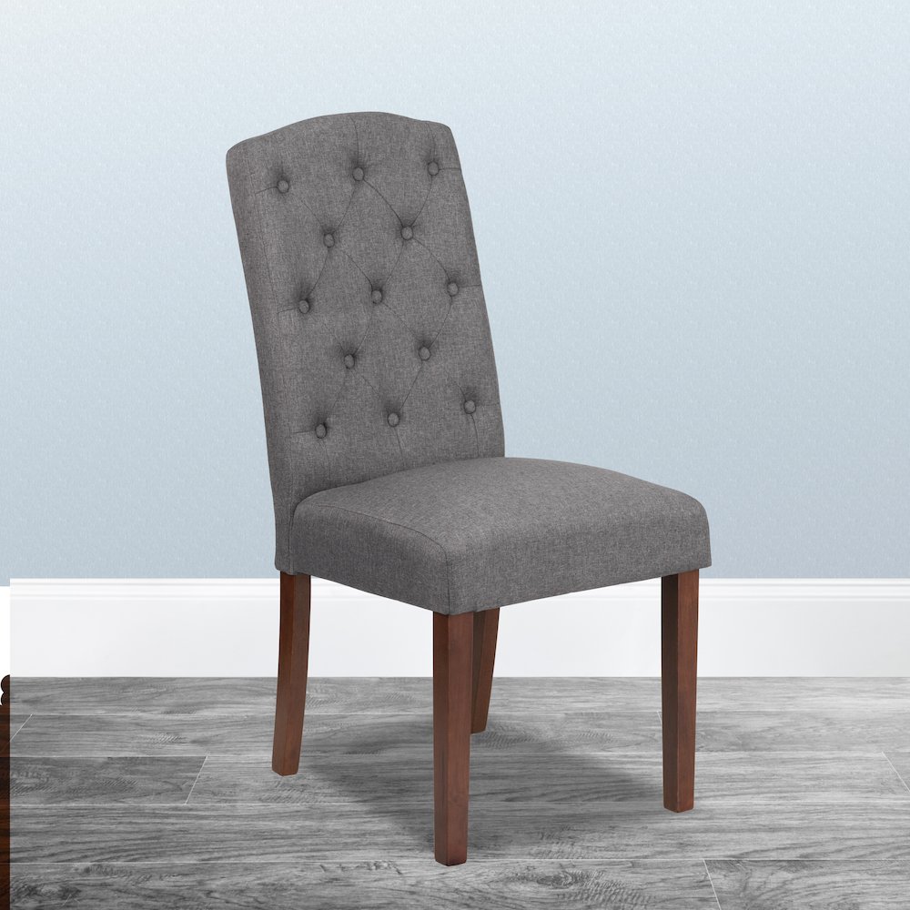 Grove Park Gray Fabric Tufted Parsons Chair