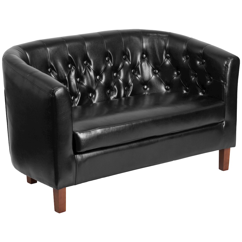 Colindale Black LeatherSoft Tufted Loveseat