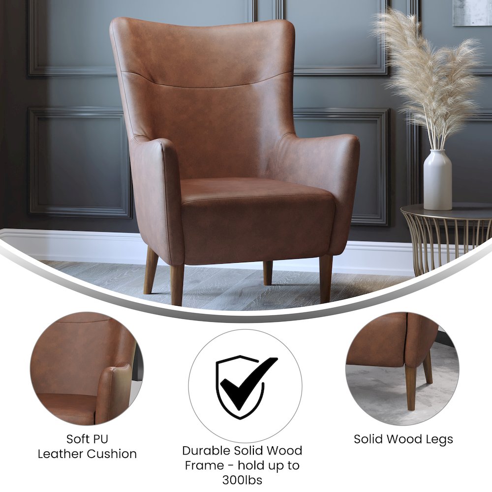 Modern Commercial Grade Wingback Accent Chair
