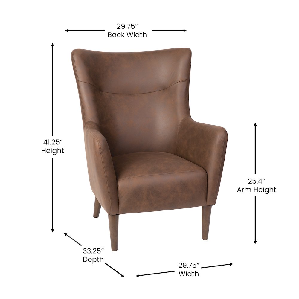 Modern Commercial Grade Wingback Accent Chair