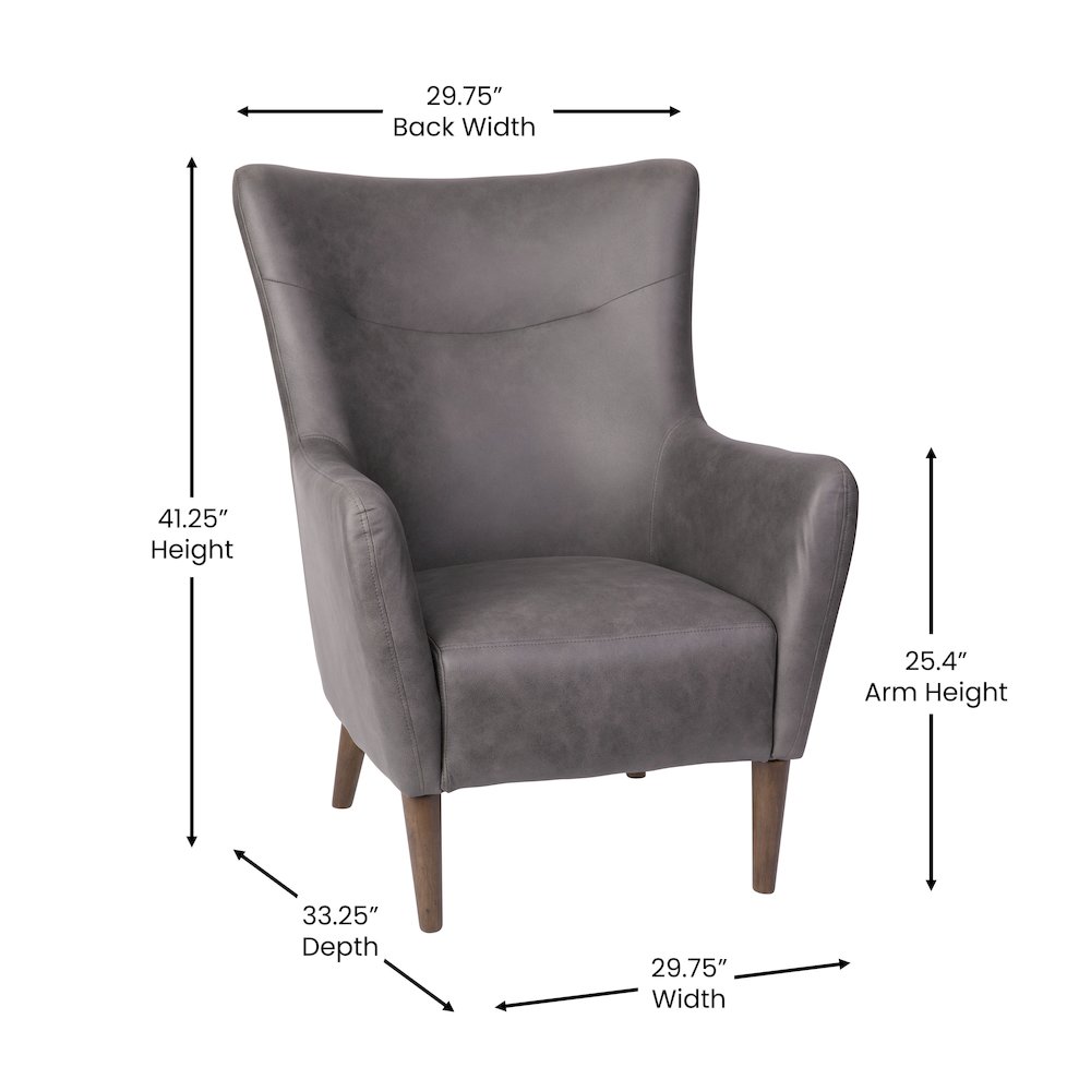 Modern Commercial Grade Wingback Accent Chair