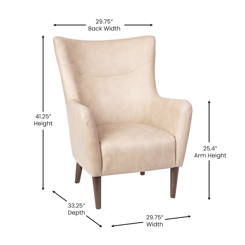 Modern Commercial Grade Wingback Accent Chair