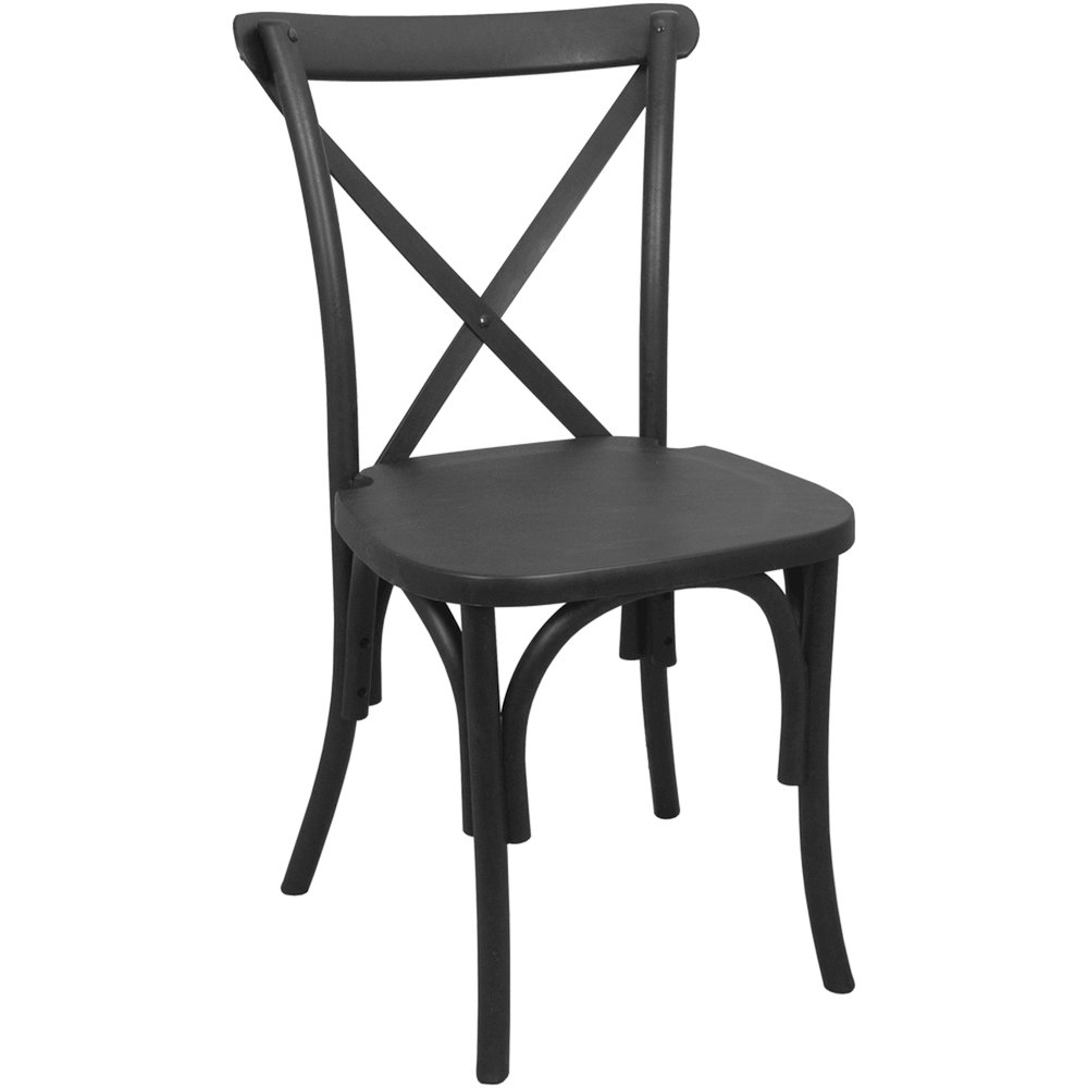 2-pack Advantage Black Resin X-Back Chair