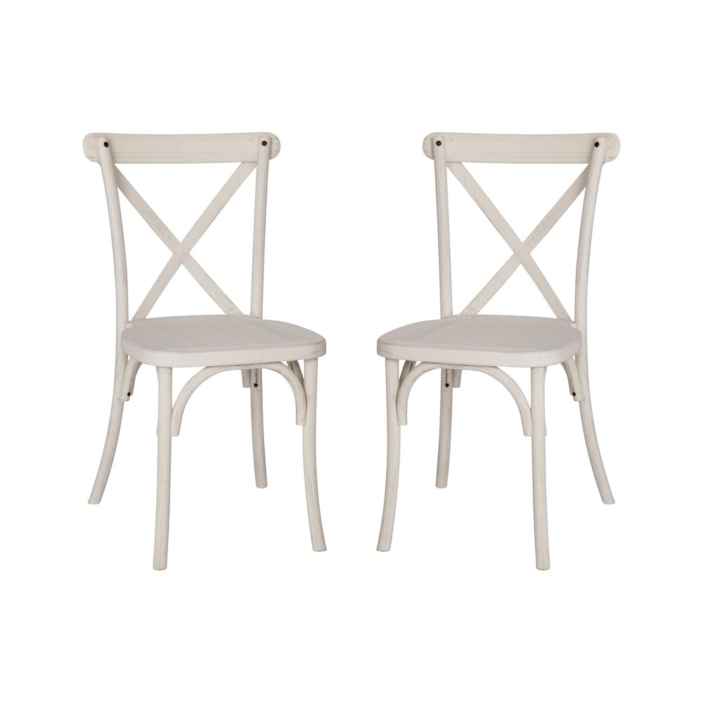 2-pack Advantage White Resin X-Back Chair