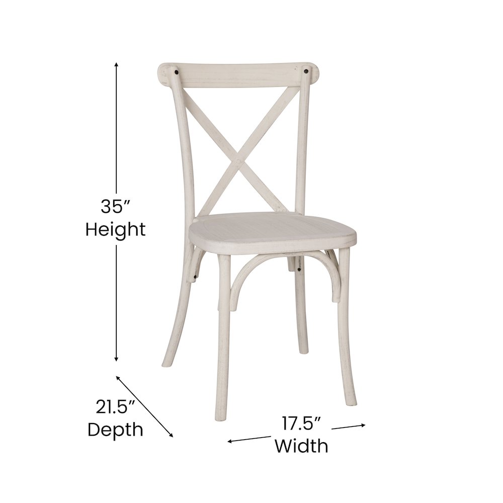 2-pack Advantage White Resin X-Back Chair