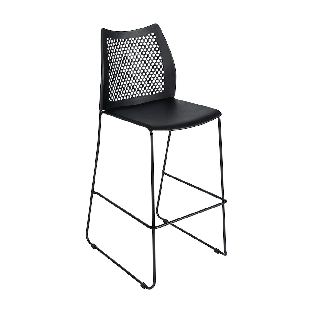 HERCULES Stack Bar Stool with Air-Vent Back and Powder Coated Sled Base