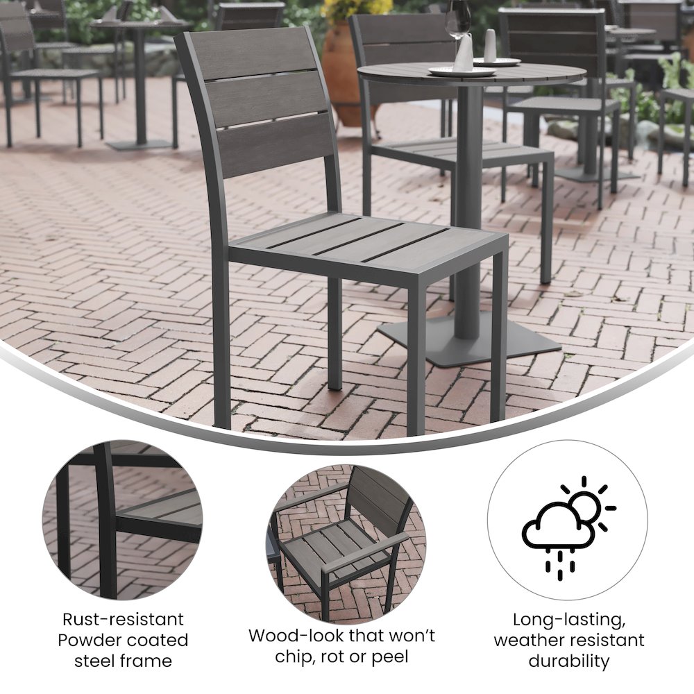 Modern Commercial Grade Armless Patio Chair