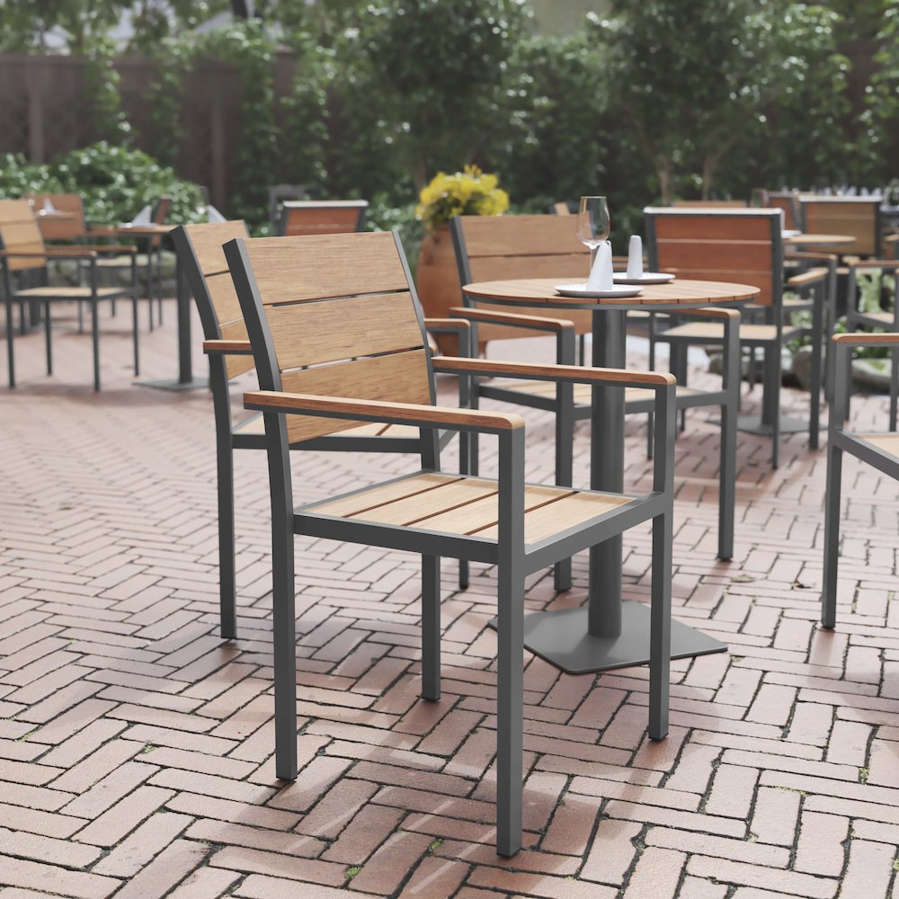 Modern Commercial Grade Patio Chair with Arms