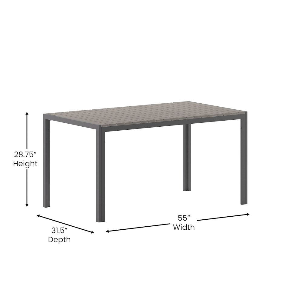 Modern Commercial Grade 55″ x 31″ Patio Dining Table