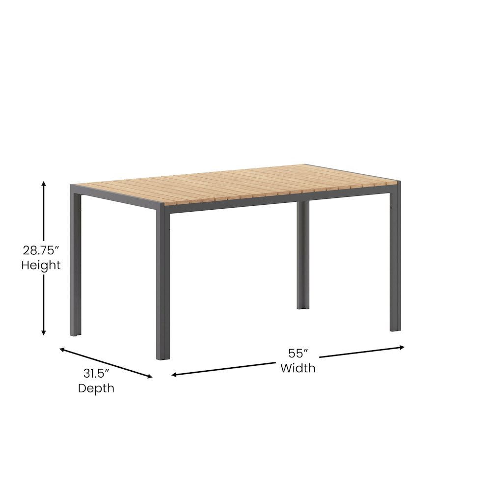 Modern Commercial Grade 55″ x 31″ Patio Dining Table