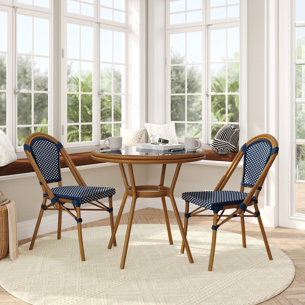 Classic Bistro Set with Table and Two Chairs