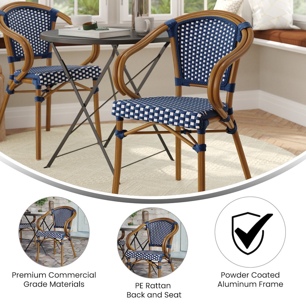 Navy & White/Natural Frame