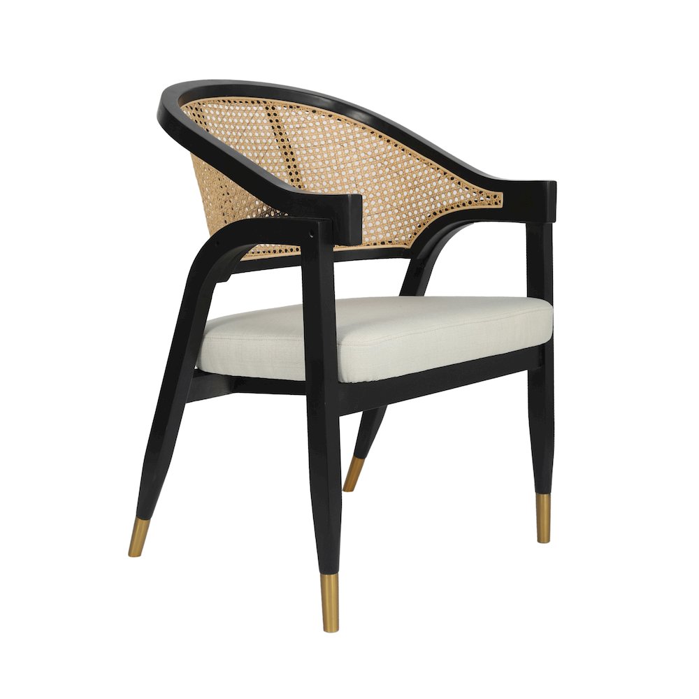 Commercial Cane Rattan Dining Chair with Cushioned Seat